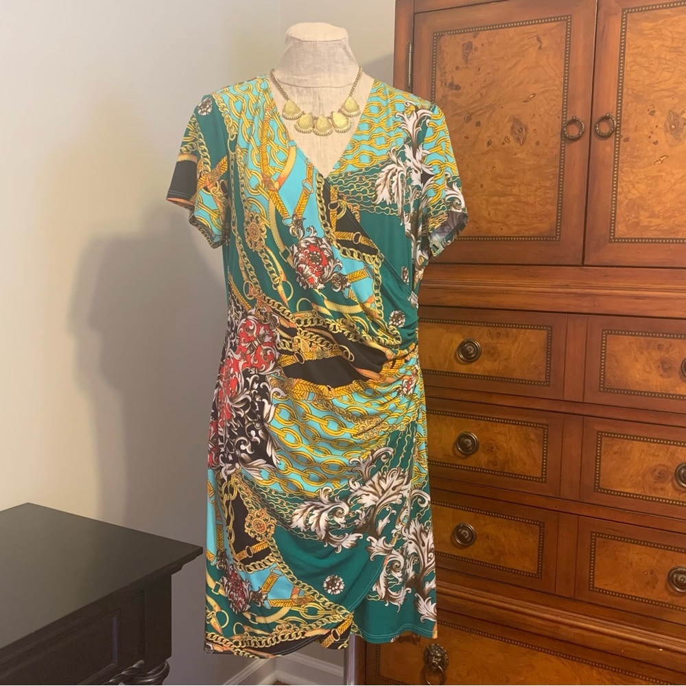 Chain print, sheath dress